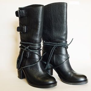 Vince Camuto Black Leather Heeled Boots